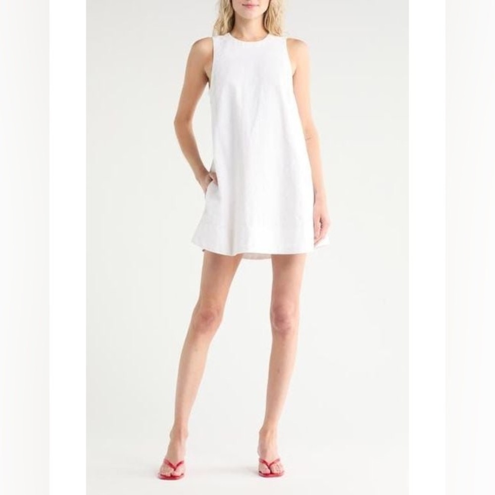 rag & bone rosalind sleeveless cotton & linen trapeze dress XS